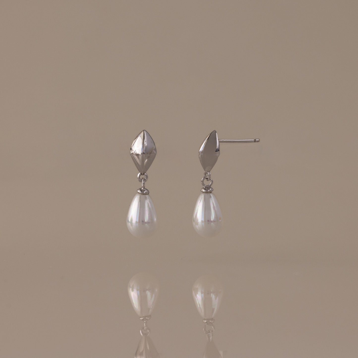 Tiny Pearl Drop Studs