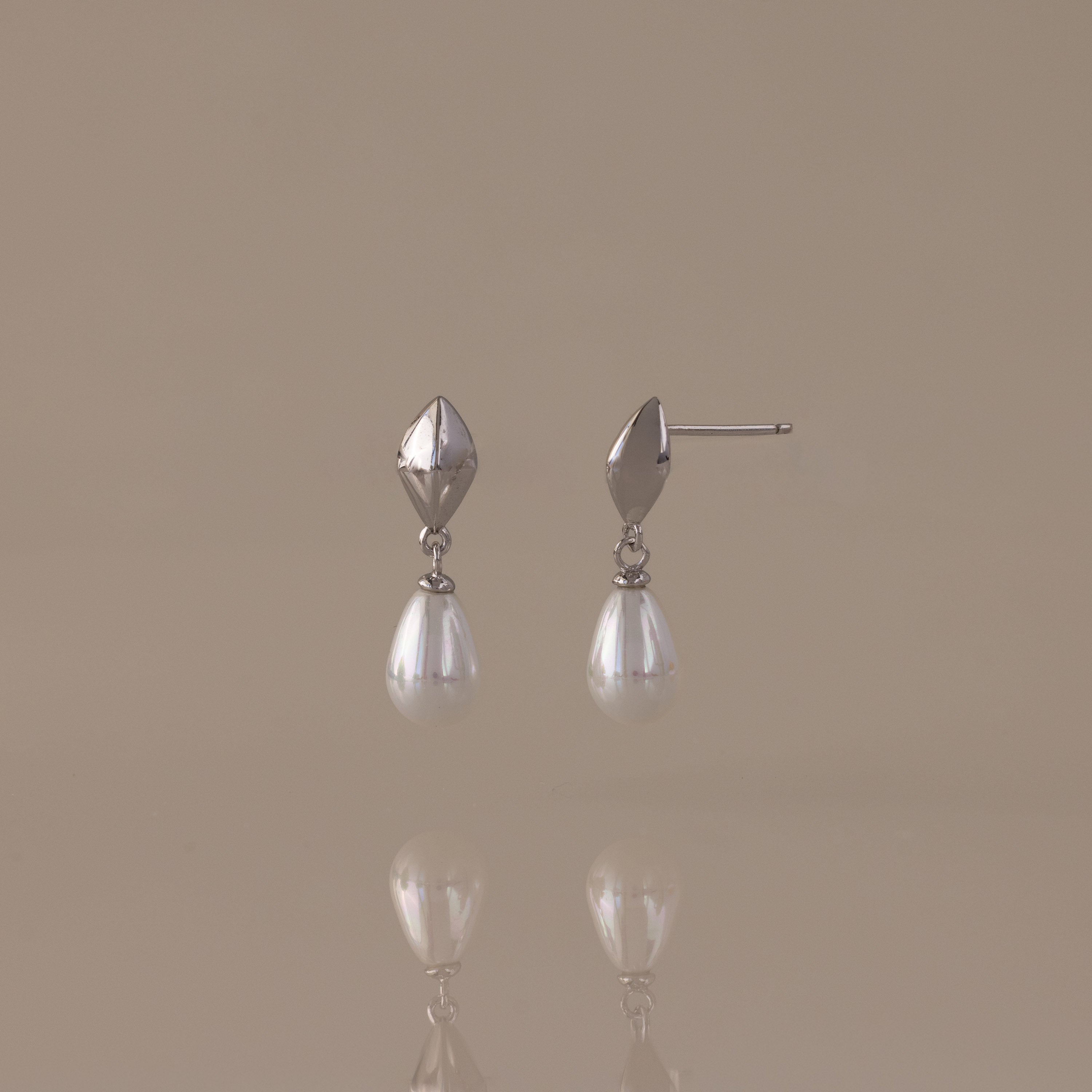 Tiny Pearl Drop Studs