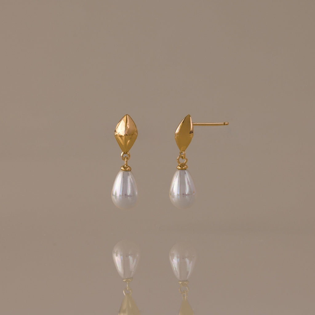 Tiny Pearl Drop Studs