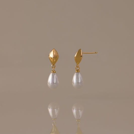 Tiny Pearl Drop Studs