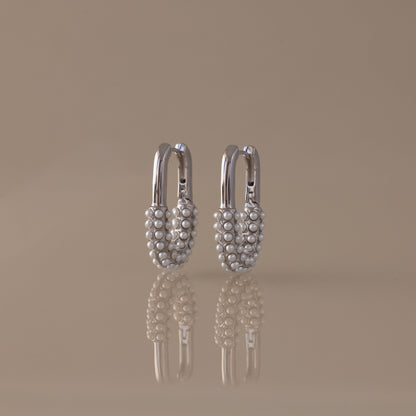 Pearl Cluster Link Hoops