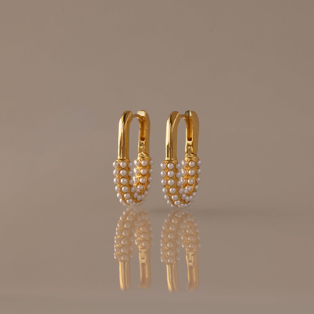 Pearl Cluster Link Hoops