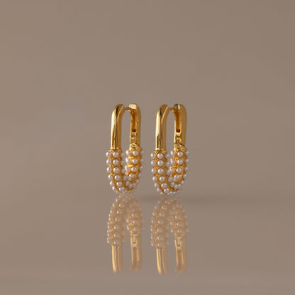 Pearl Cluster Link Hoops