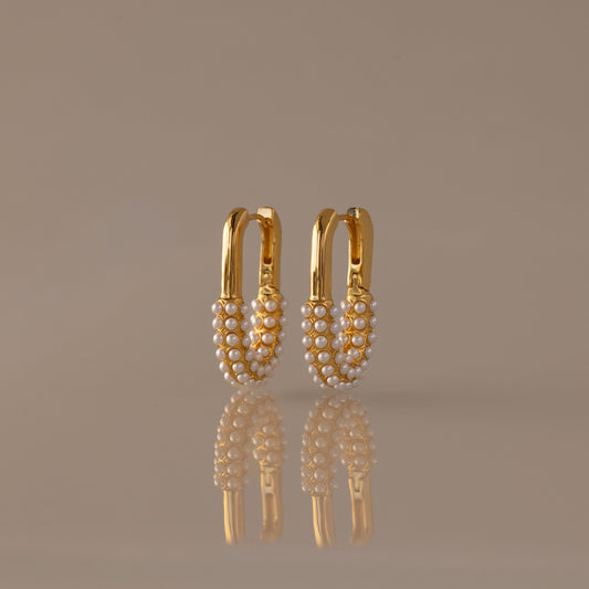 Pearl Cluster Link Hoops