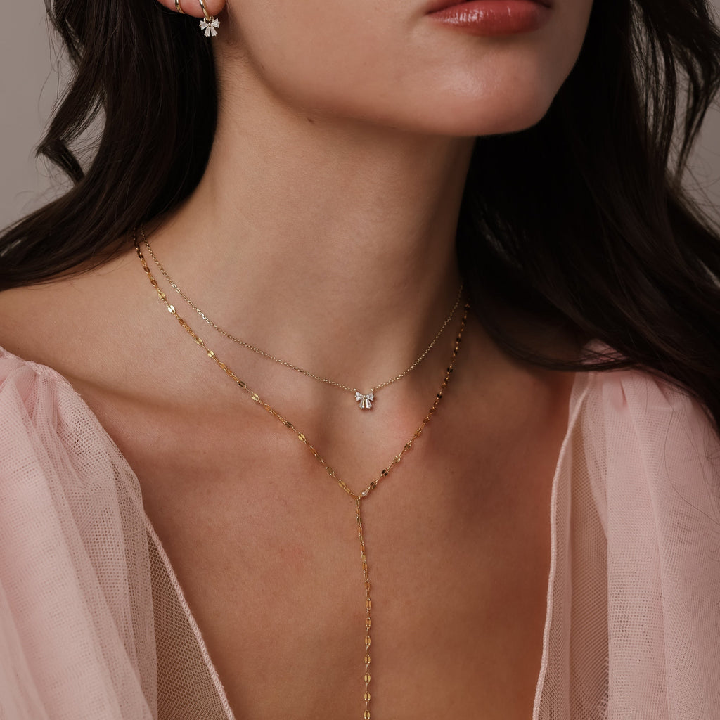 Diamond Bow Necklace