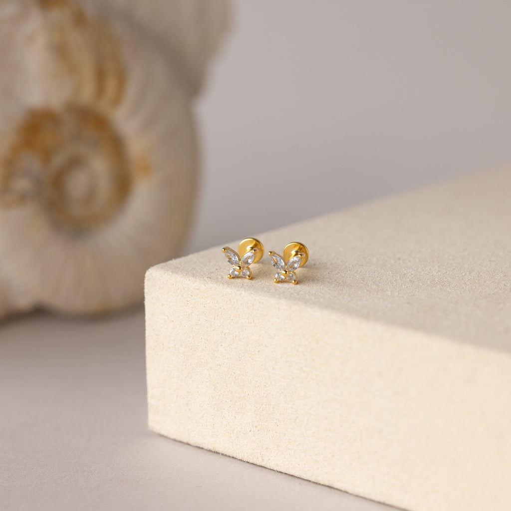 Butterfly Birthstone Flatback Studs