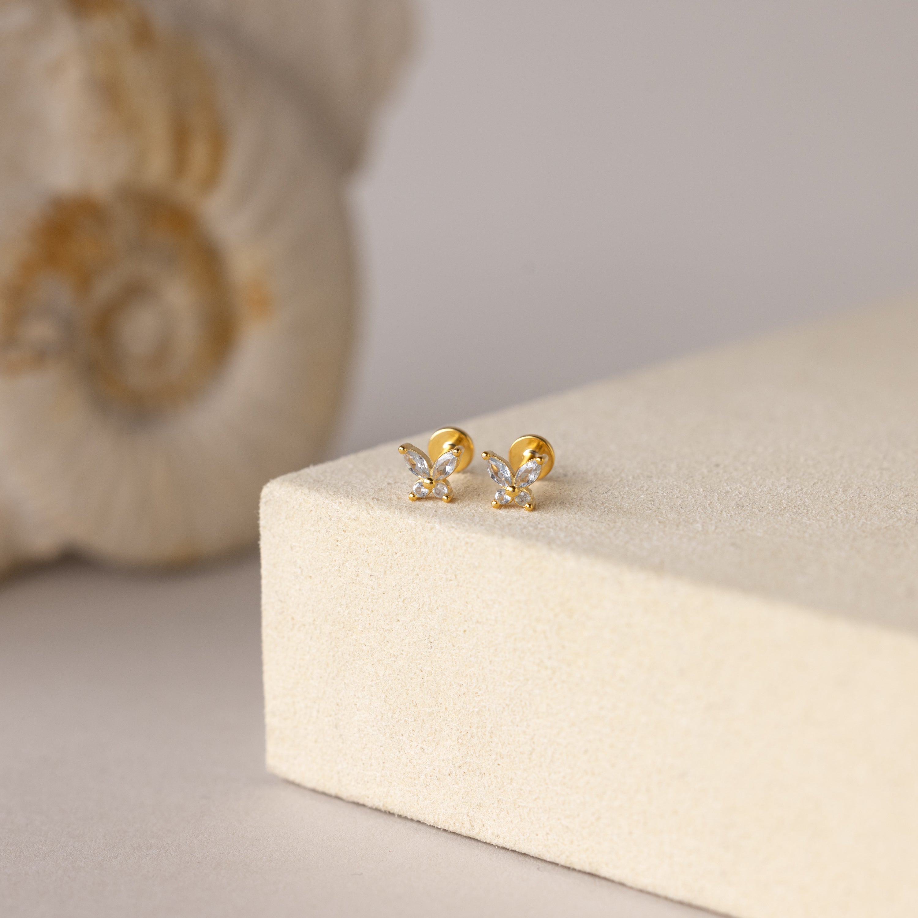 Butterfly Birthstone Flatback Studs