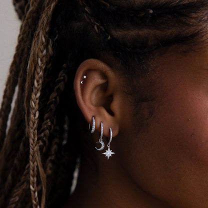 Tiny Moon & Star Studs