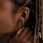 Pave Duo Chain Earring