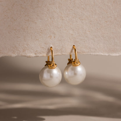 Pearl Dome Drop Earrings