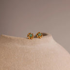 Mini Jade Flower Studs
