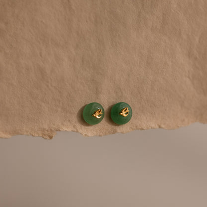 Jade Bird Studs