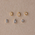 Diamond Bezel Flatback Studs Set