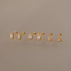 Diamond Bezel Flatback Studs Set