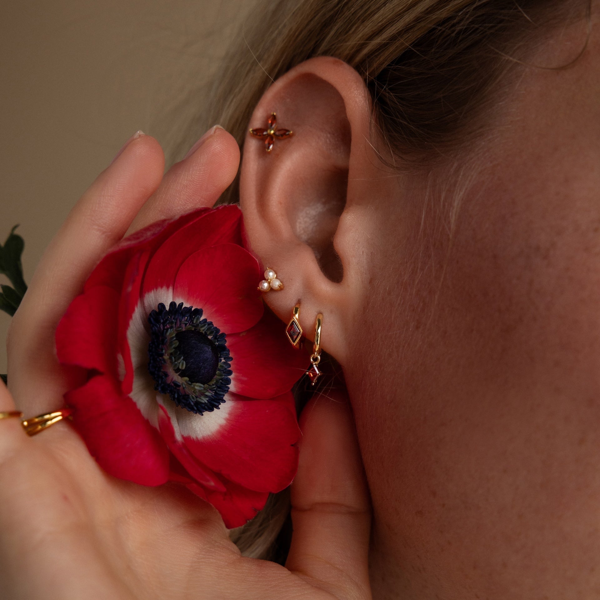 Birthstone Drop Huggies