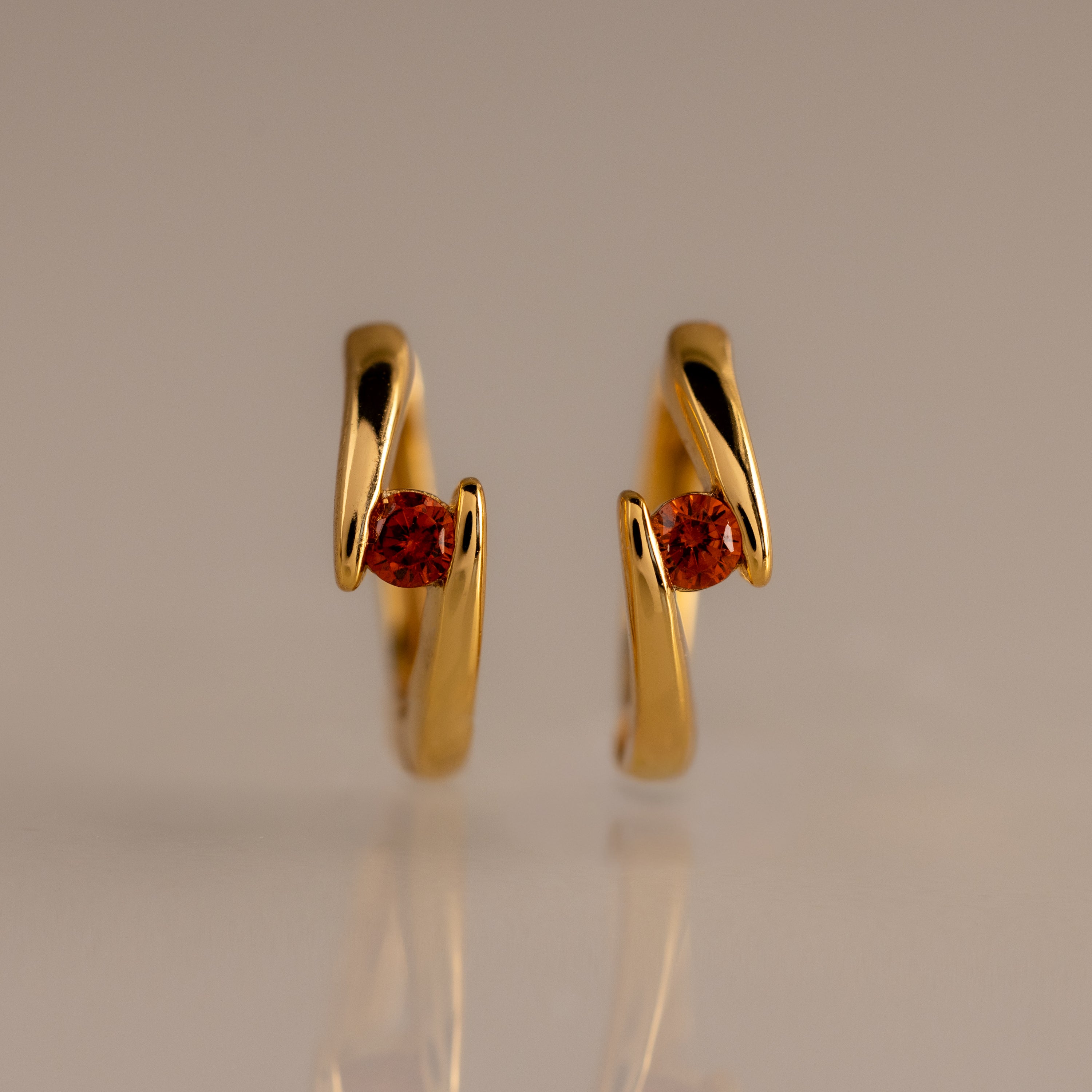Floating Birthstone Huggies