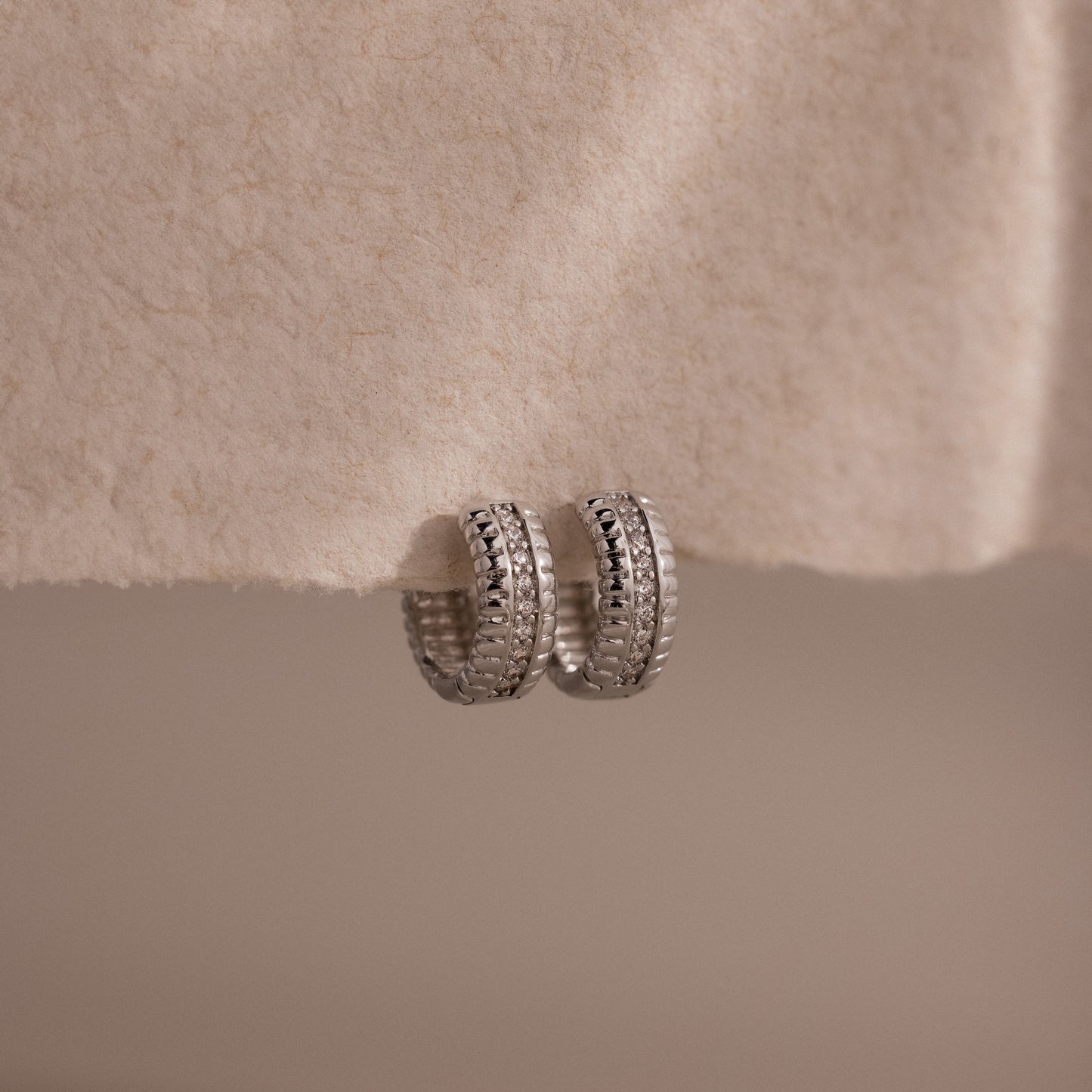 Ribbed Pave Huggies
