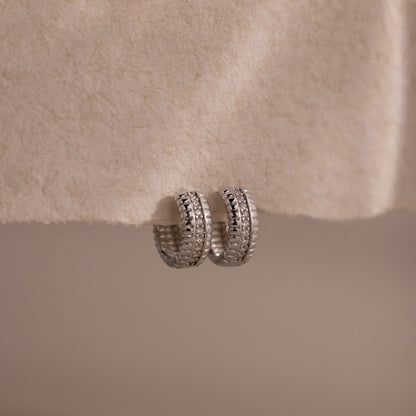 Ribbed Pave Huggies
