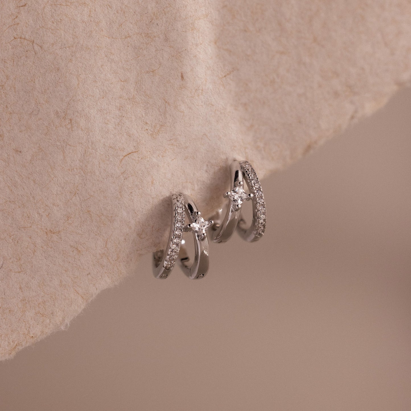 Pave Diamond Duo Huggies