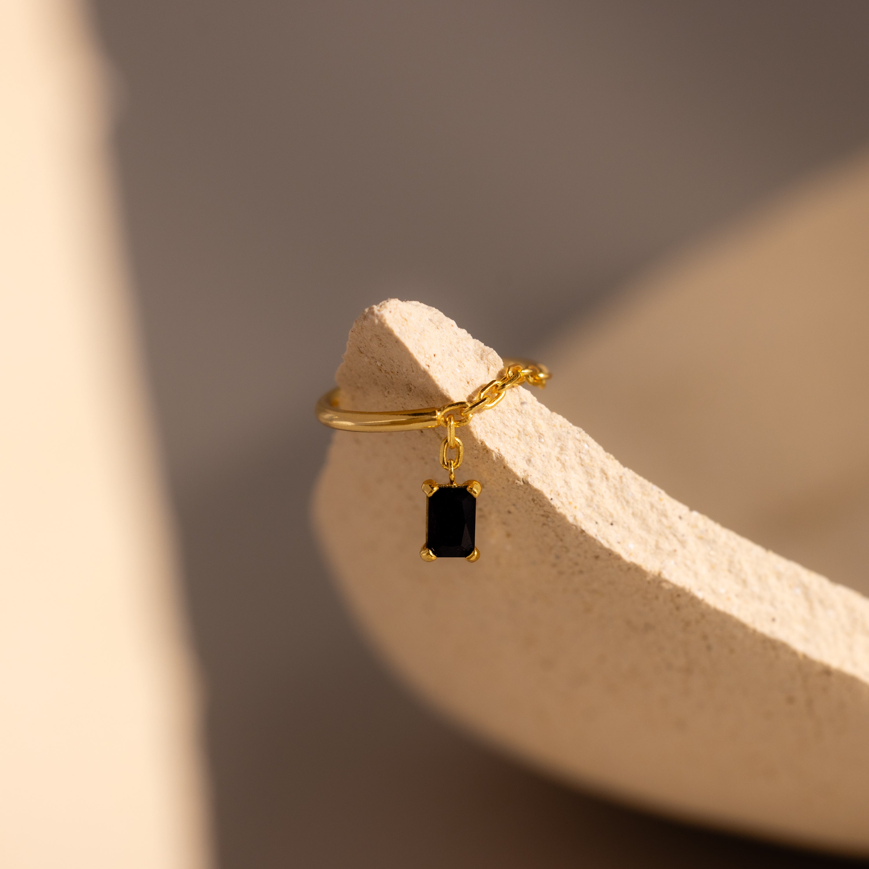 Birthstone Drop Chain Ring