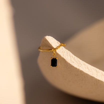 Birthstone Drop Chain Ring