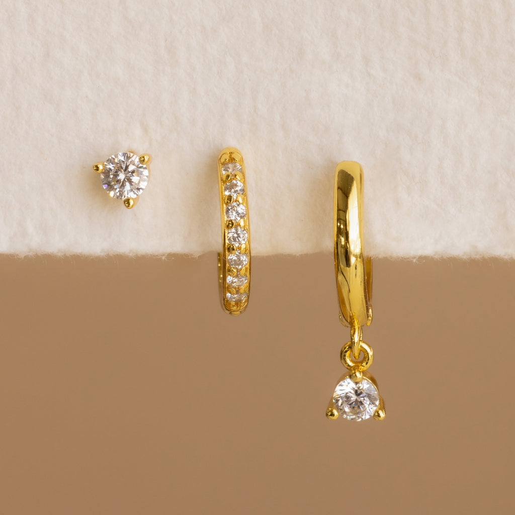 Classic Diamond Earrings Set