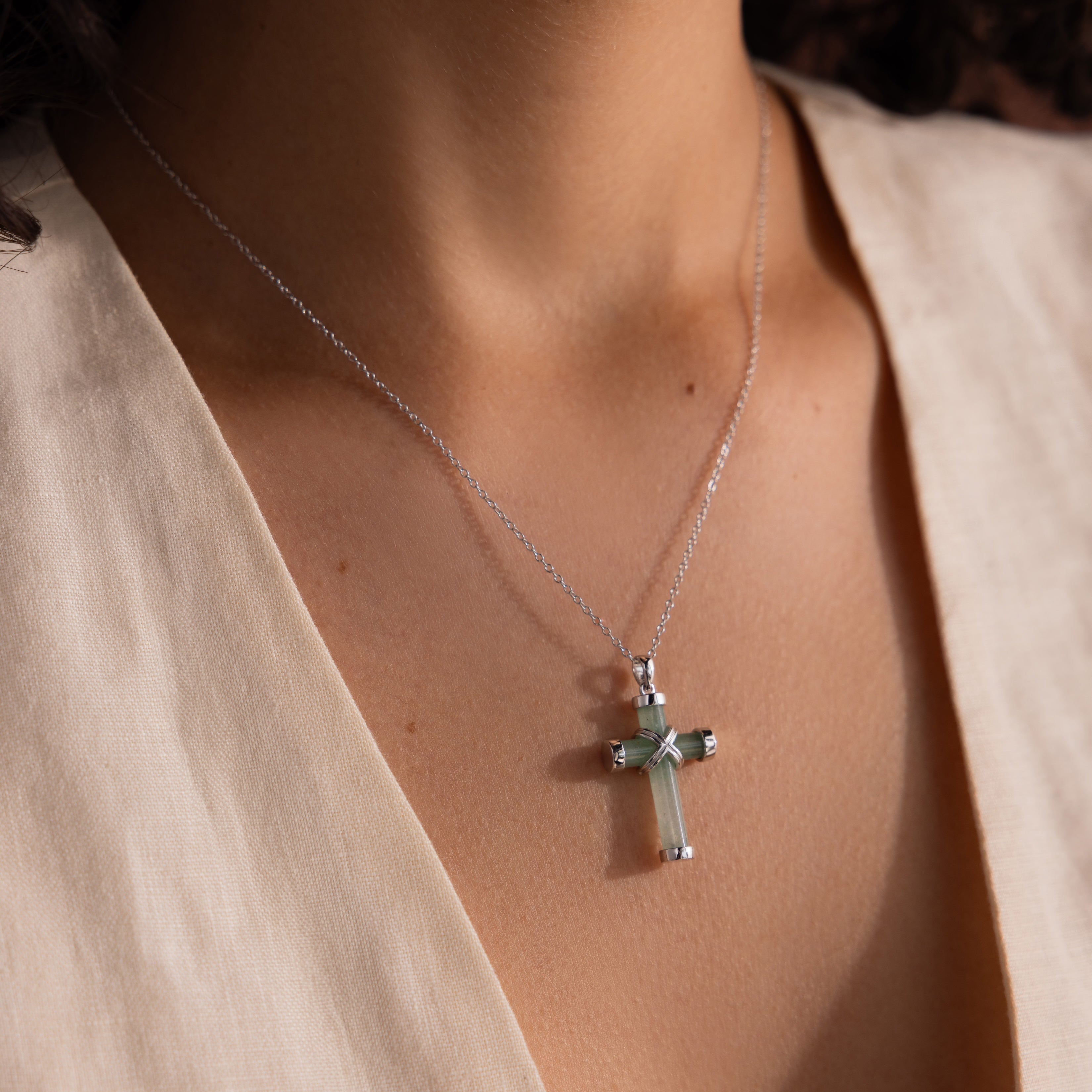 Jade Cross Necklace