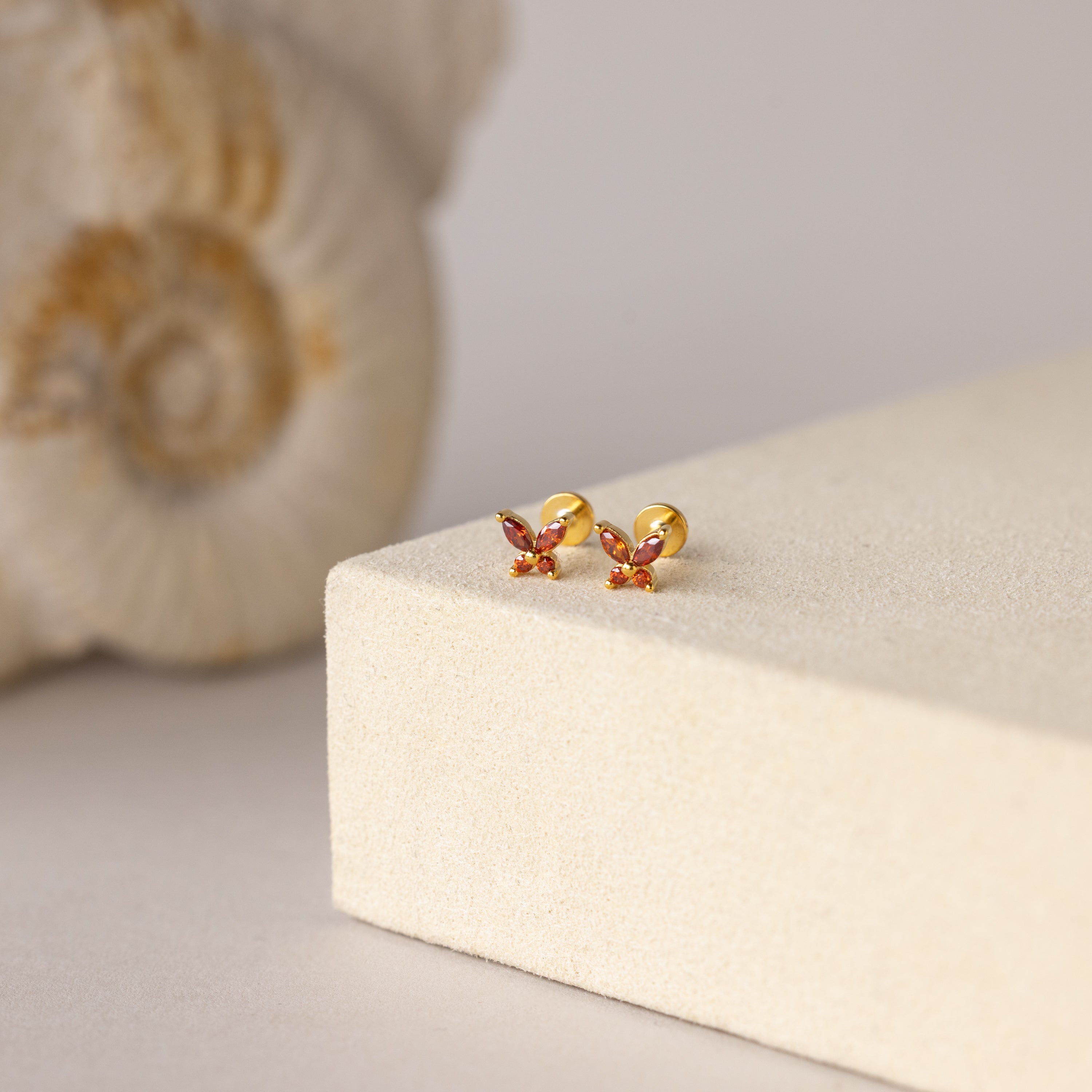 Butterfly Birthstone Flatback Studs