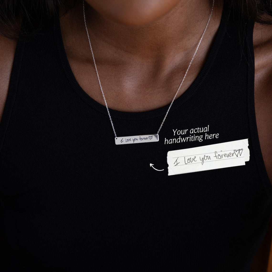 Handwriting Bar Necklace