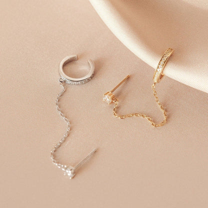 Pave Chain Ear Cuffs