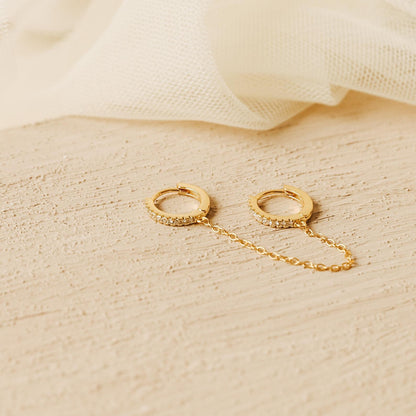 Pave Duo Chain Earring