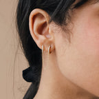 Pave Duo Chain Earring