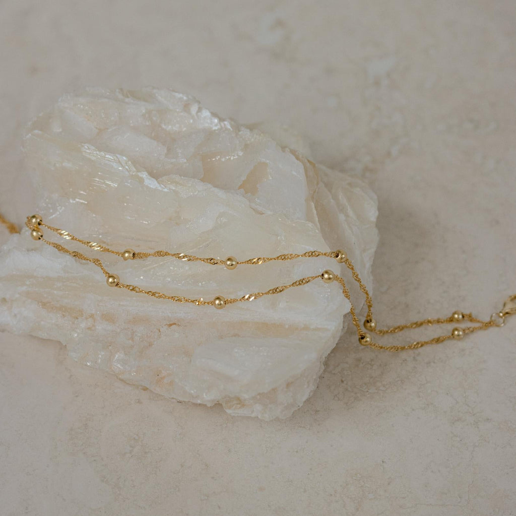 Duo Bead Chain Anklet