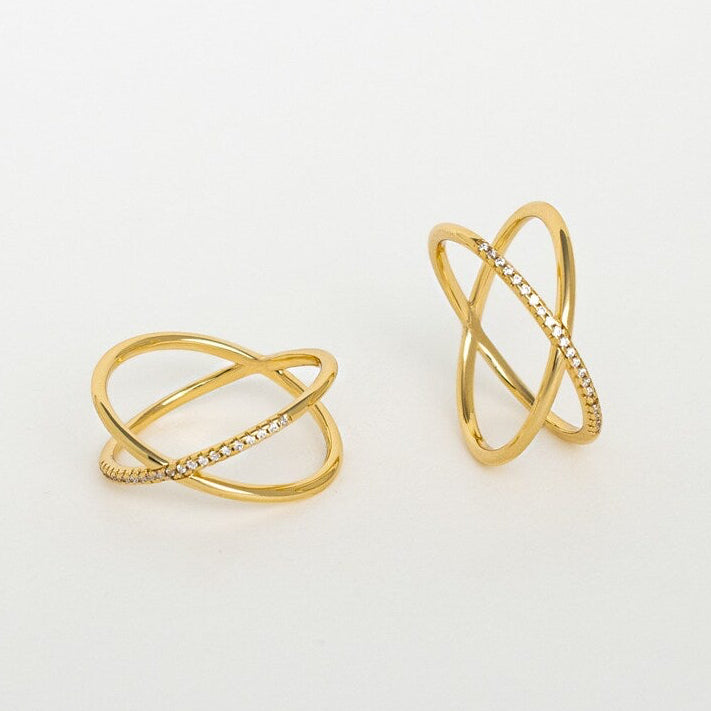 Pave X Ring