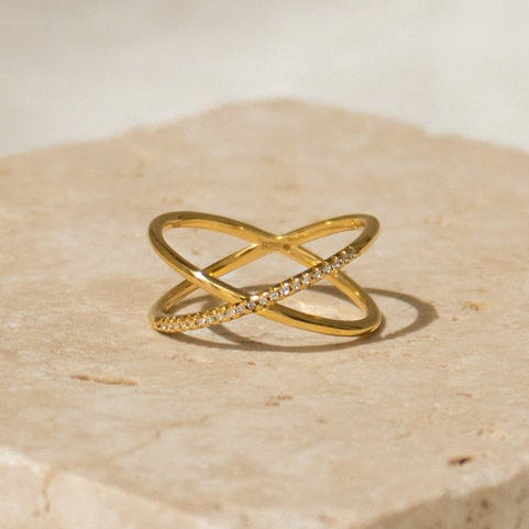 Pave X Ring