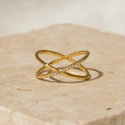 Pave X Ring