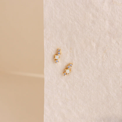 Nile Opal and Diamond Studs