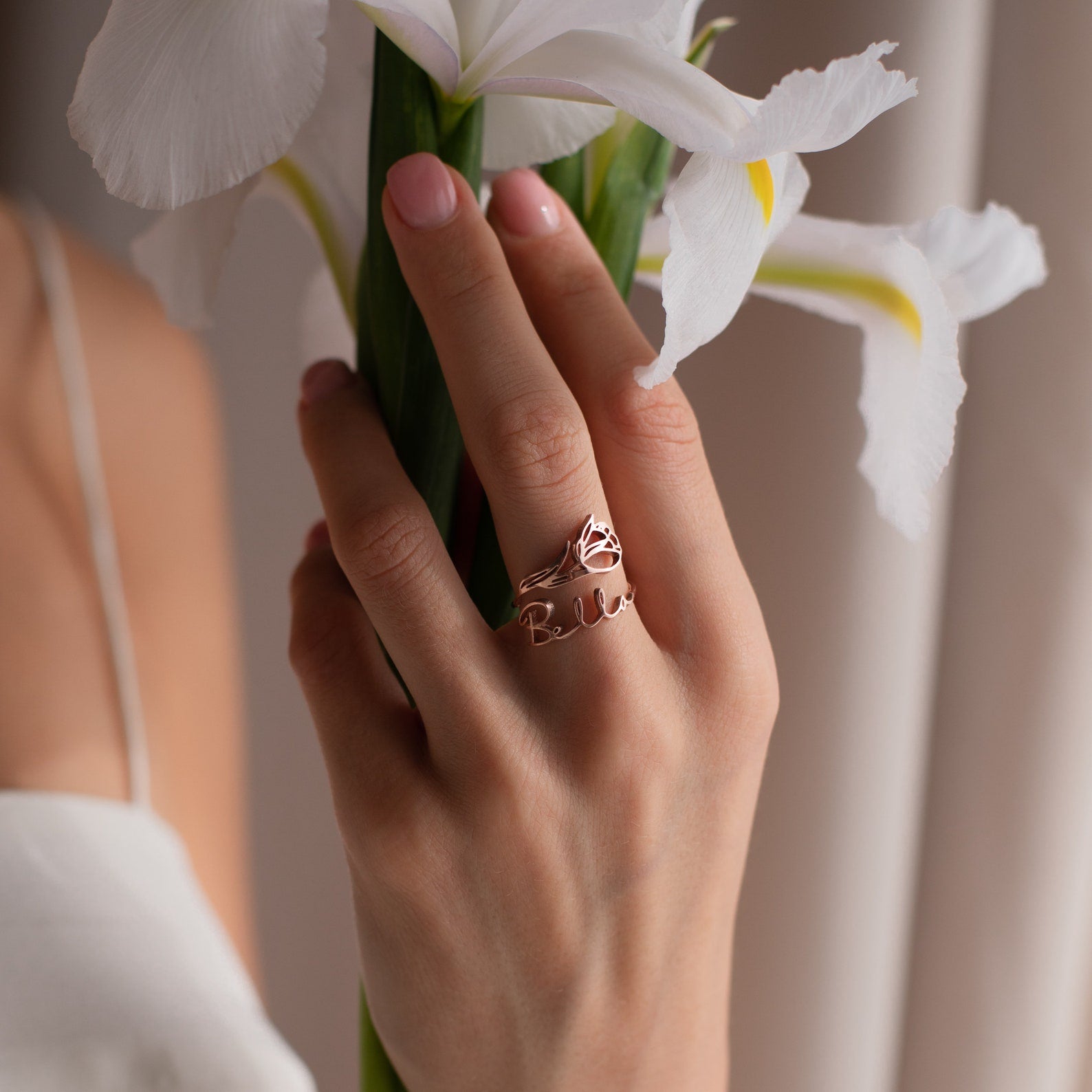 Birth Flower Name Ring