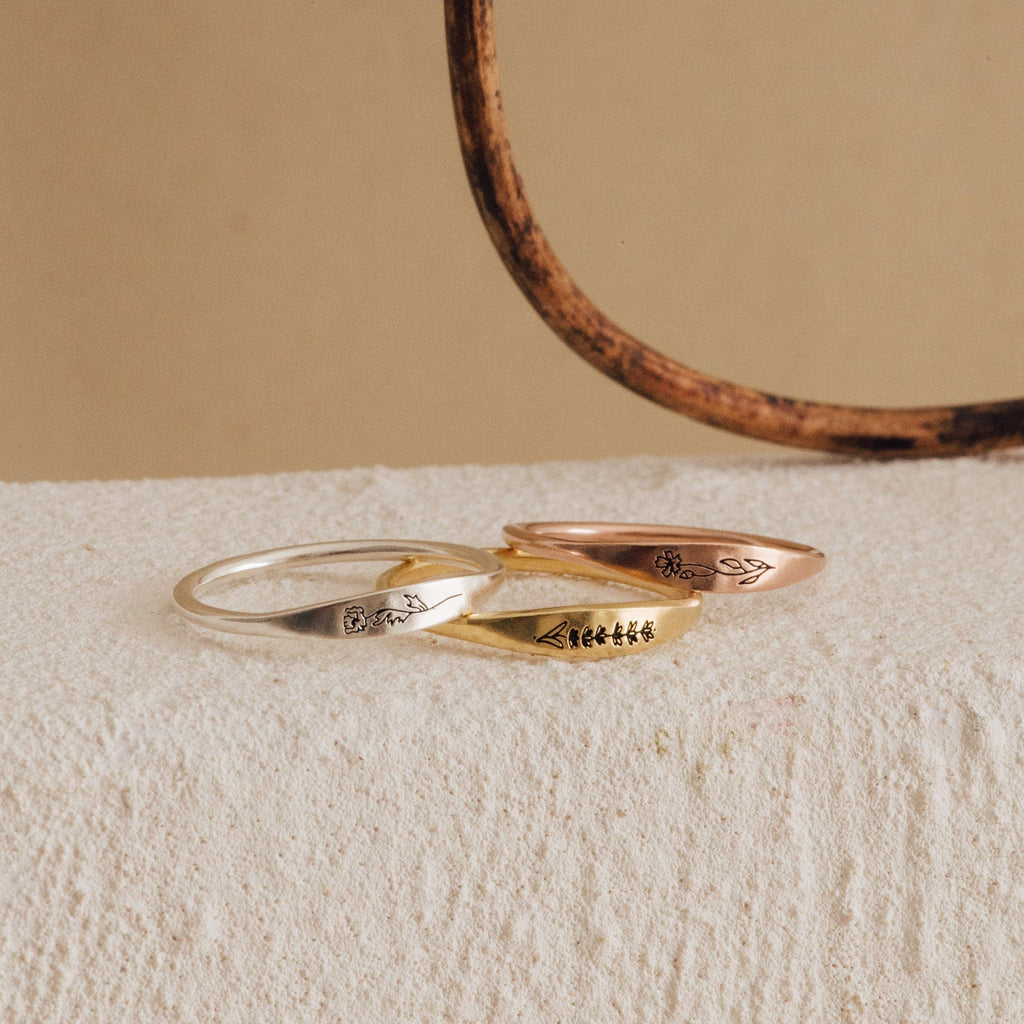 Skinny Birth Flower Ring