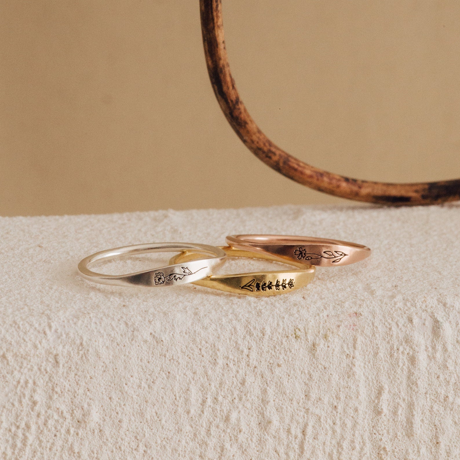 Skinny Birth Flower Ring