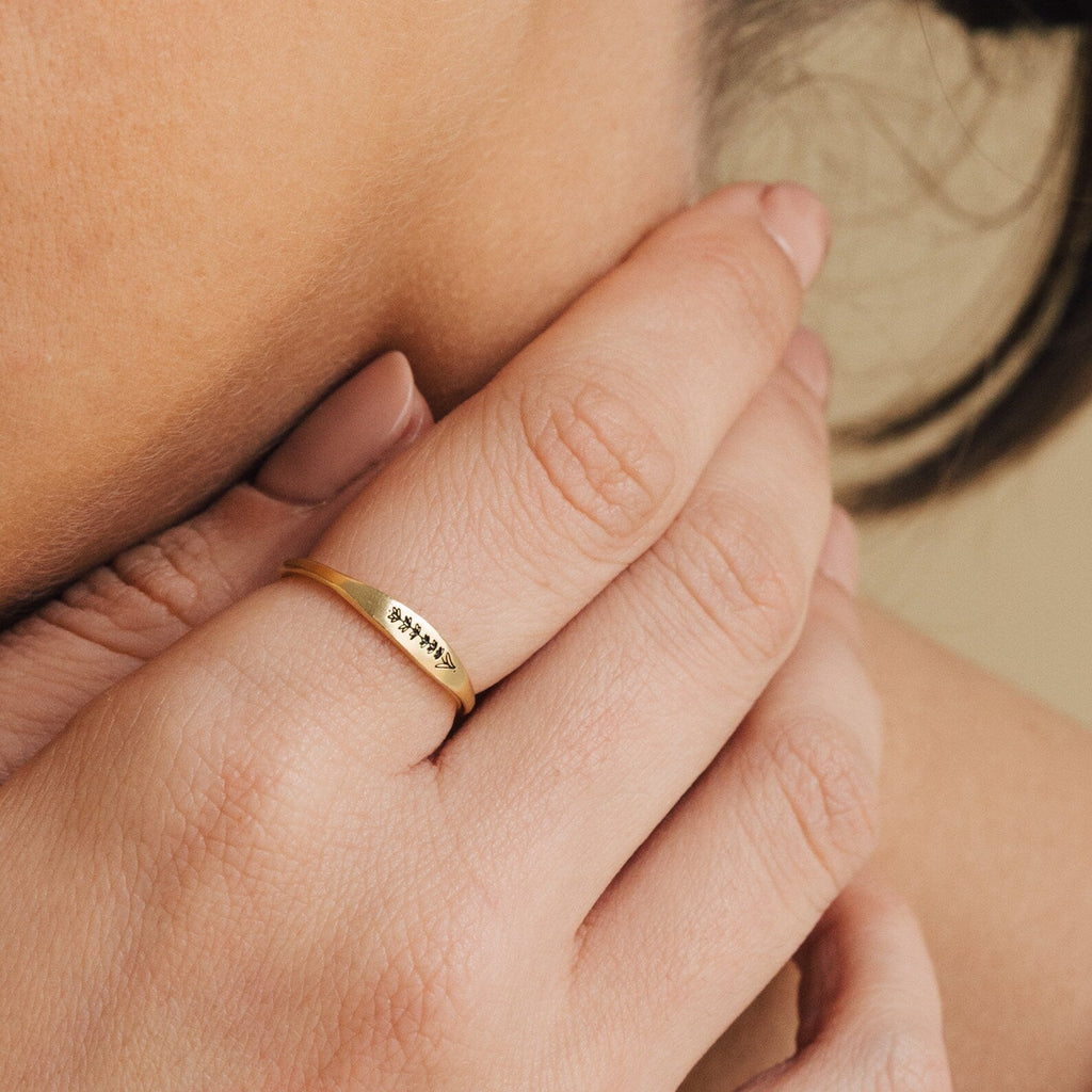 Skinny Birth Flower Ring