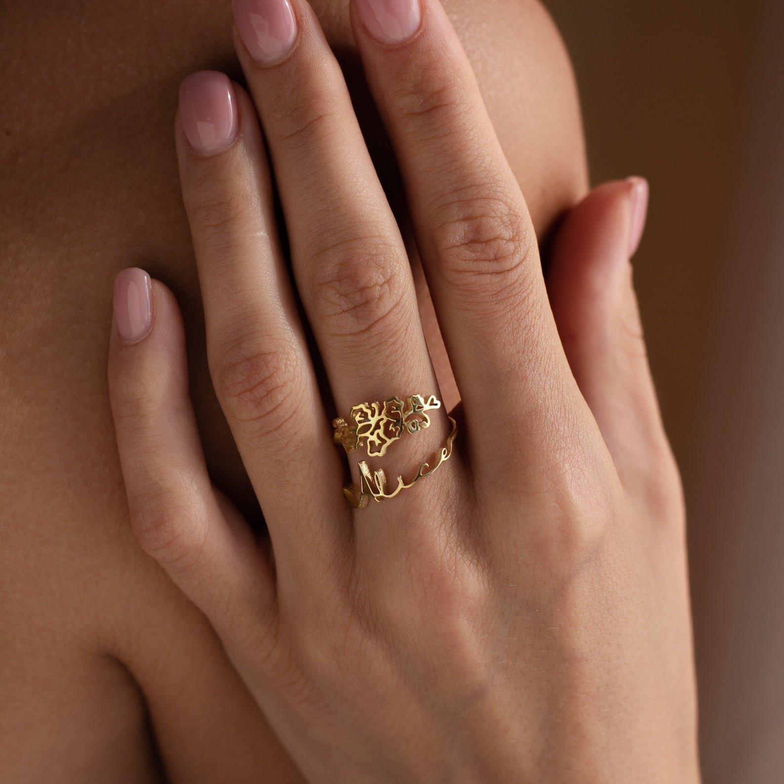 Birth Flower Name Ring