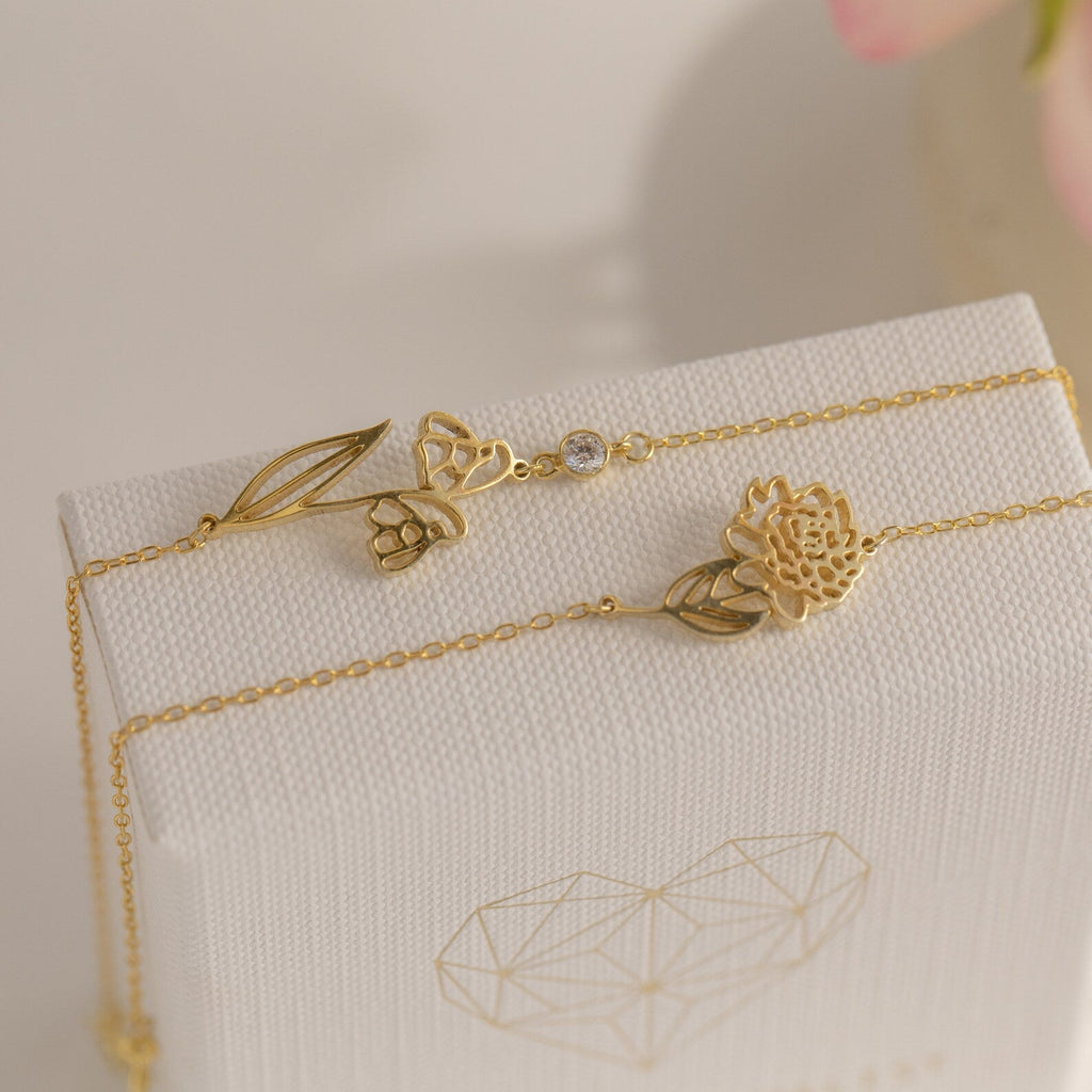 Custom Birth Flower Bracelet