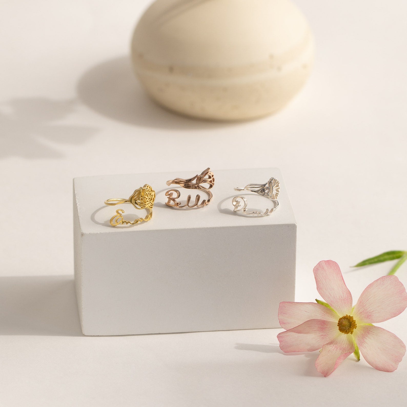 Birth Flower Name Ring