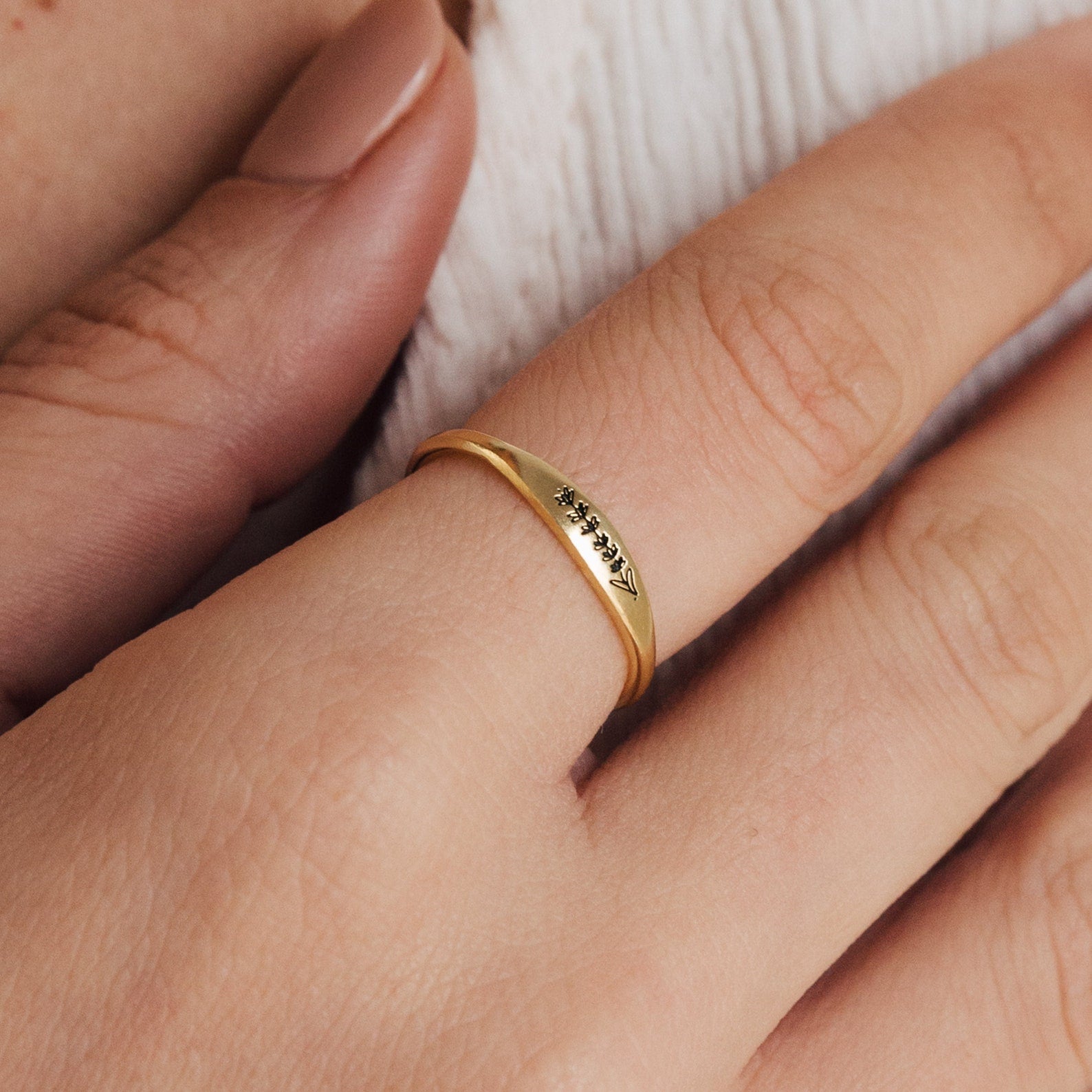 Skinny Birth Flower Ring
