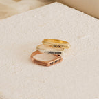 Thin Birth Flower Signet Ring