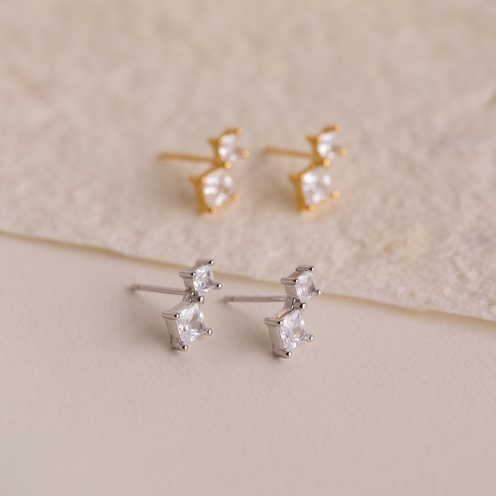 Aria Diamond Drop Studs