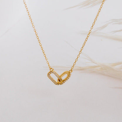Pave Linked Pendant Necklace