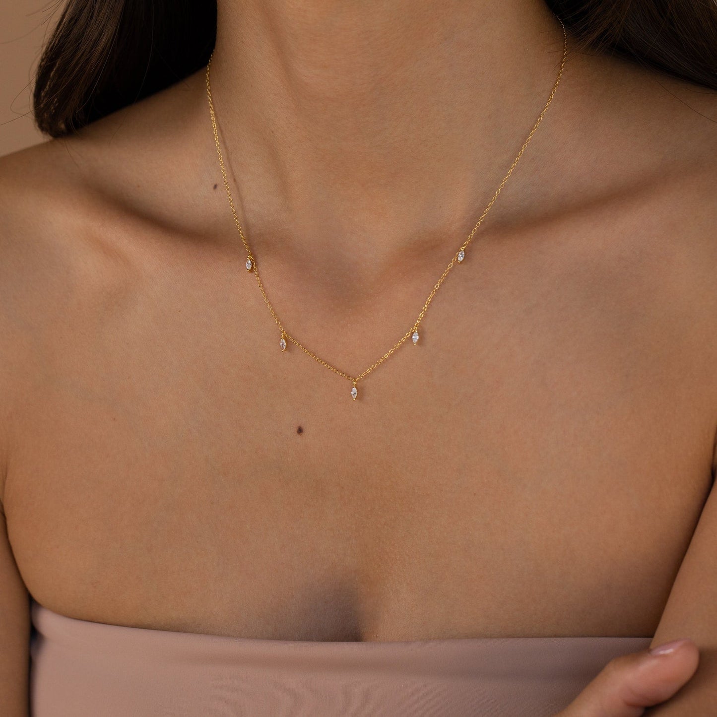Marquise Station Necklace