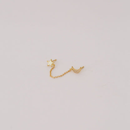 Luna Moon & Star Chain Earrings